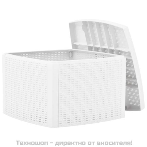 Странична маса, бяла, 54x54x36,5 см, пластмаса