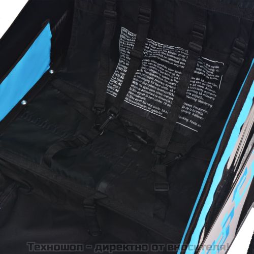 Ремарке за велосипед, сиво и синьо, 30 кг