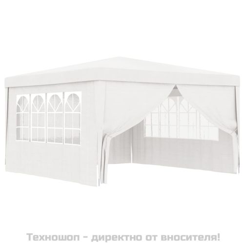 Професионална парти шатра със стени 4x4 м бяла 90 г/м²