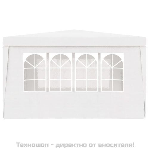 Професионална парти шатра със стени 4x4 м бяла 90 г/м²