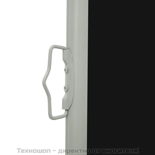 Прибираща се странична тента, 140x500 см, черна