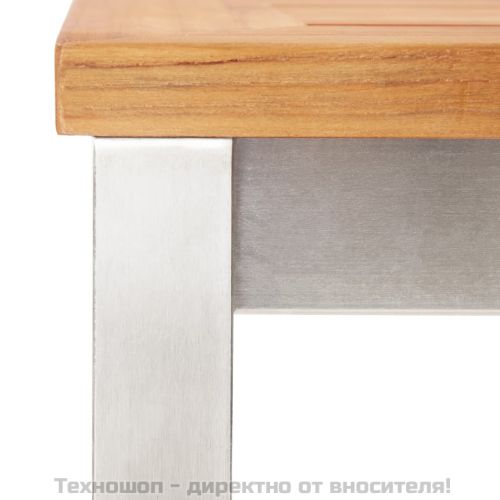 Бар столове, 4 бр, акация масив и неръждаема стомана