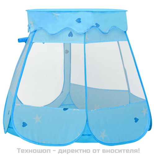 Детска палатка за игра с 250 топки, синя, 102x102x82 см