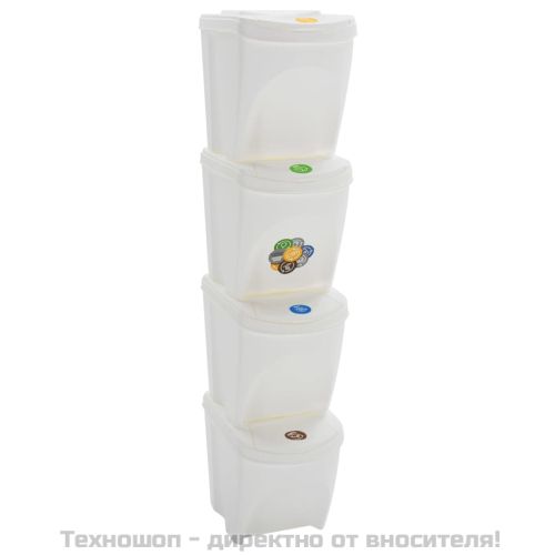 Стифиращи се за кошчета за боклук 4 бр бели 100 л полипропилен