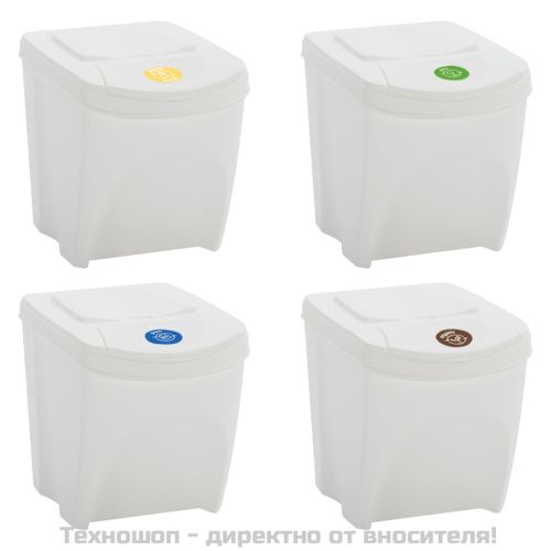 Стифиращи се за кошчета за боклук 4 бр бели 100 л полипропилен