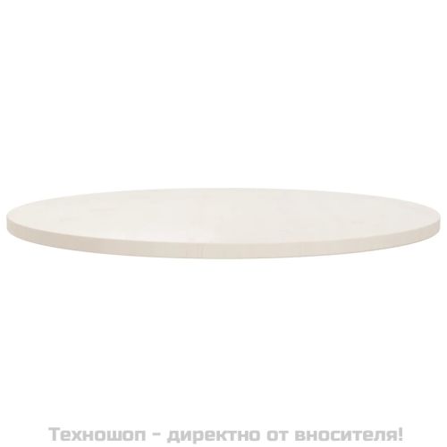 Плот за маса, бял, Ø80x2,5 см, бор масив