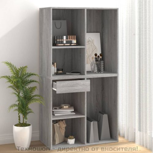 Козметичен шкаф, Сив сонома, 80x40x75 см, инженерно дърво