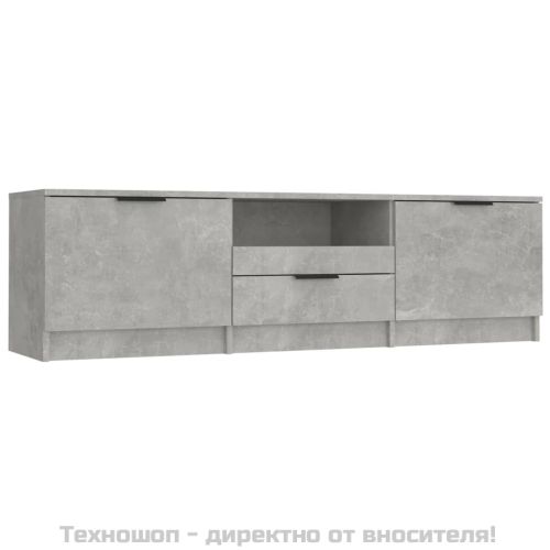 ТВ шкаф, бетонно сив, 140x35x40 см, инженерно дърво