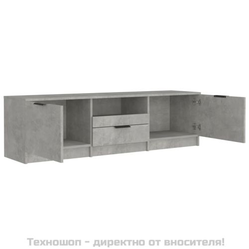 ТВ шкаф, бетонно сив, 140x35x40 см, инженерно дърво