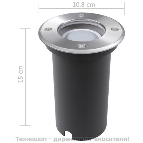 Градински LED лампи за вграждане в земя, 3 бр, кръгли
