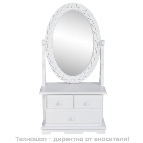 Тоалетка с регулируемо овално огледало, МДФ