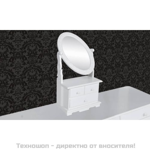 Тоалетка с регулируемо овално огледало, МДФ