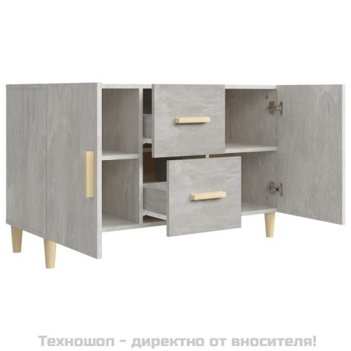 Сайдборд, бетонно сив, 100x36x60 см, инженерно дърво
