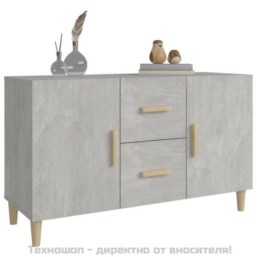 Сайдборд, бетонно сив, 100x36x60 см, инженерно дърво