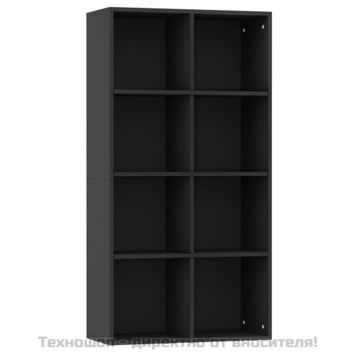 Библиотека/бюфет, черна, 66x30x130 см, инженерно дърво