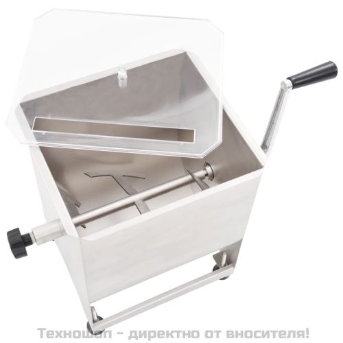 Миксер за месо с редуктор, сребрист, неръждаема стомана