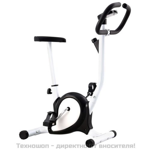 Велоергометър с ремъчно задвижване, черен