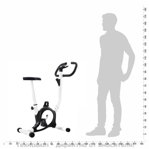 Велоергометър с ремъчно задвижване, черен