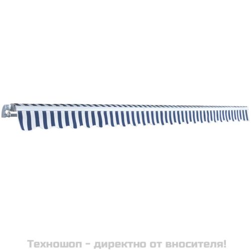 Сенник, прибиращ се, с ръчно задвижване, 500 см, синьо и бяло