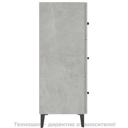 Сайдборд, бетонно сив, 69,5x34x90 см, инженерно дърво