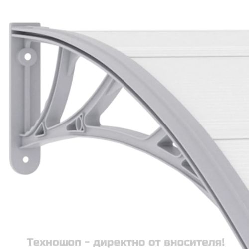 Навес за врата сив 200x100 см PC
