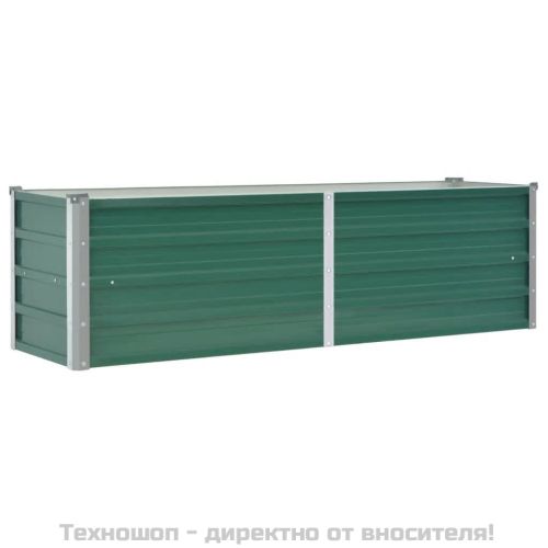 Градинска висока леха поцинкована стомана 160x40x45 см зелена