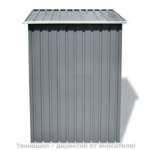 Градинска барака за съхранение, сива, метал, 204x132x186 см