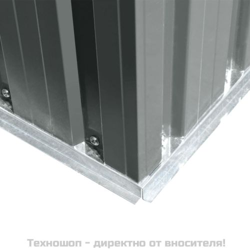 Градинска барака за съхранение, сива, метал, 204x132x186 см