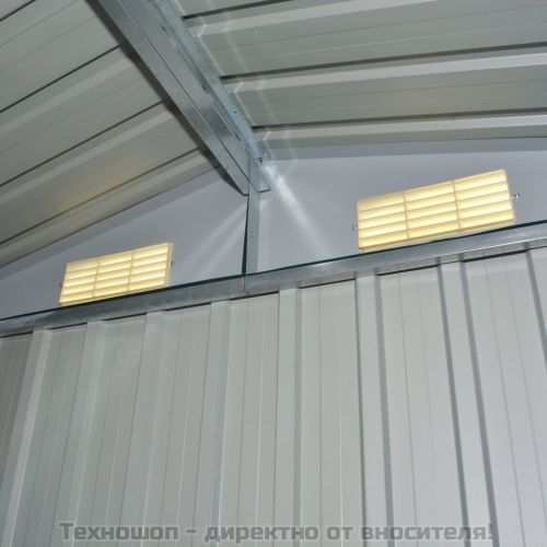 Градинска барака за съхранение, сива, метал, 204x132x186 см