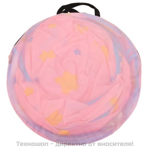 Детска палатка за игра с 250 топки розова 301x120x128 см