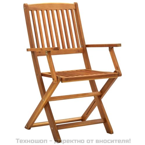 Сгъваеми градински столове, 2 бр, акация масив