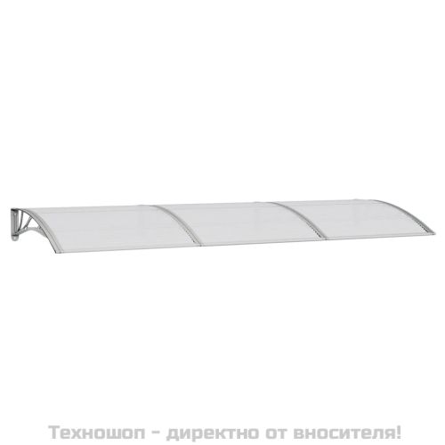 Навес за врата, сив, 300x100 см, поликарбонат