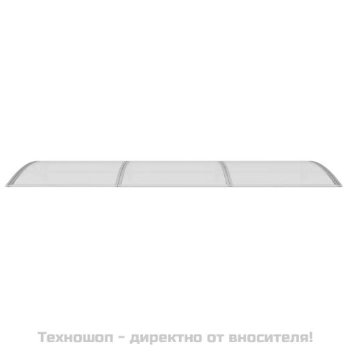 Навес за врата, сив, 300x100 см, поликарбонат