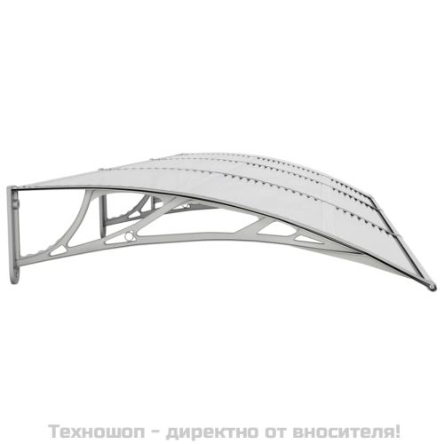 Навес за врата, сив, 300x100 см, поликарбонат