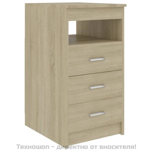 Шкаф с чекмеджета, сонома дъб, 40x50x76 см, инженерна дървесина