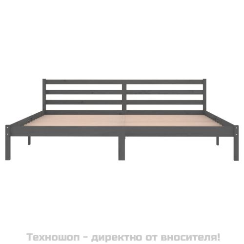 Рамка за легло, бор масив, 200x200 см, сива