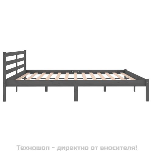 Рамка за легло, бор масив, 200x200 см, сива
