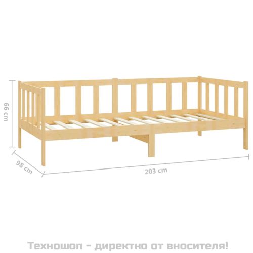Дневно легло, борово дърво масив, 90x200 см