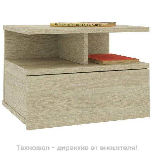 Нощни шкафчета за стена, 2 бр, дъб сонома, 40x31x27 см