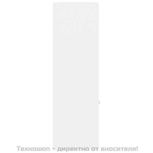 Шкаф библиотека, бял, 98x30x98 см, инженерно дърво