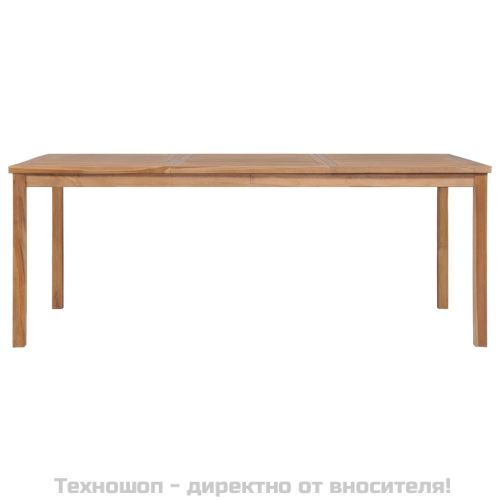 Градински комплект за хранене, 9 части, 200x100 см, масивно тиково дърво