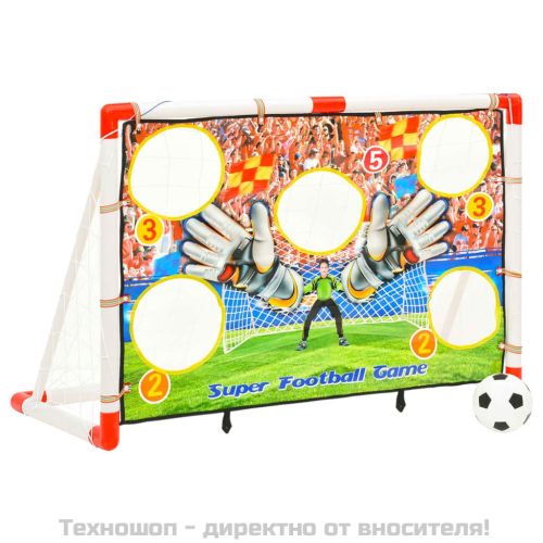 Комплект детска футболна врата, стена за голове, 120x51x77,5 см