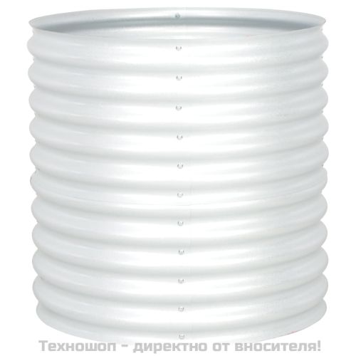 Градинска висока леха 80x80x81 см поцинкована стомана сребриста