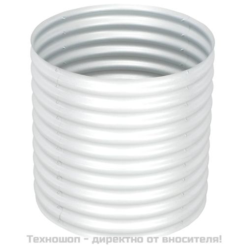 Градинска висока леха 80x80x81 см поцинкована стомана сребриста