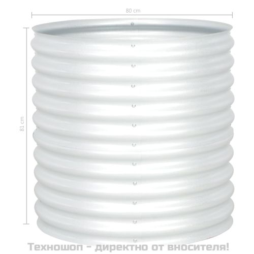 Градинска висока леха 80x80x81 см поцинкована стомана сребриста