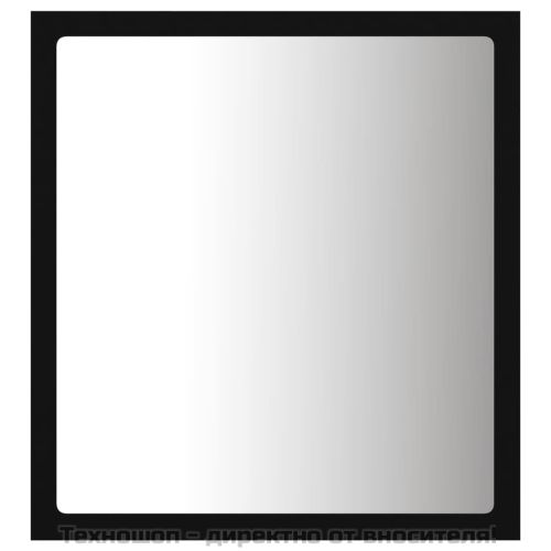 LED огледало за баня, черно, 40x8,5x37 см, акрил