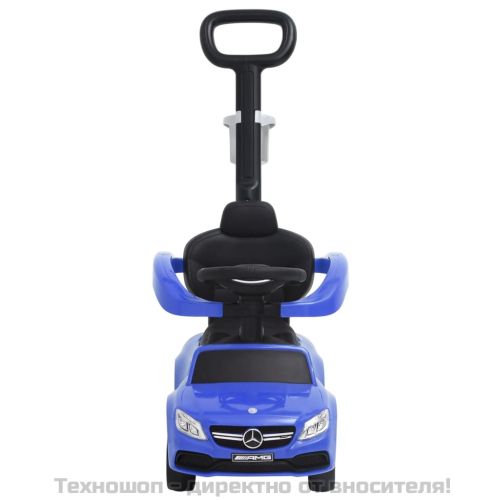 Количка за бутане и яздене Mercedes Benz C63 синя
