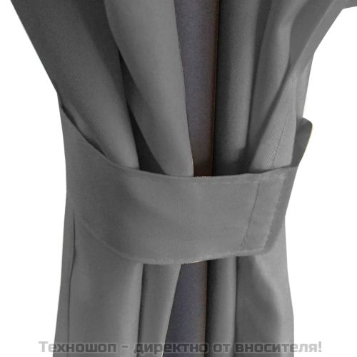 Градинска шатра със завеси кръгла 3,5х2,7 м антрацит