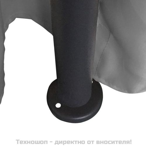 Градинска шатра със завеси кръгла 3,5х2,7 м антрацит