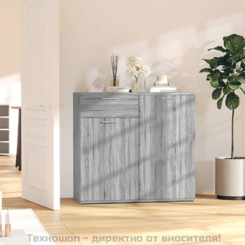 Сайдборд, сив сонома, 80x36x75 см, инженерно дърво